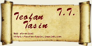 Teofan Tašin vizit kartica